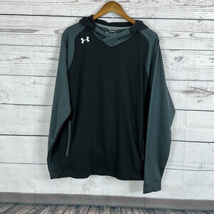 Under Armour Sweatshirt Mens Large Black Gray Dynasty Fleece Hoodie New